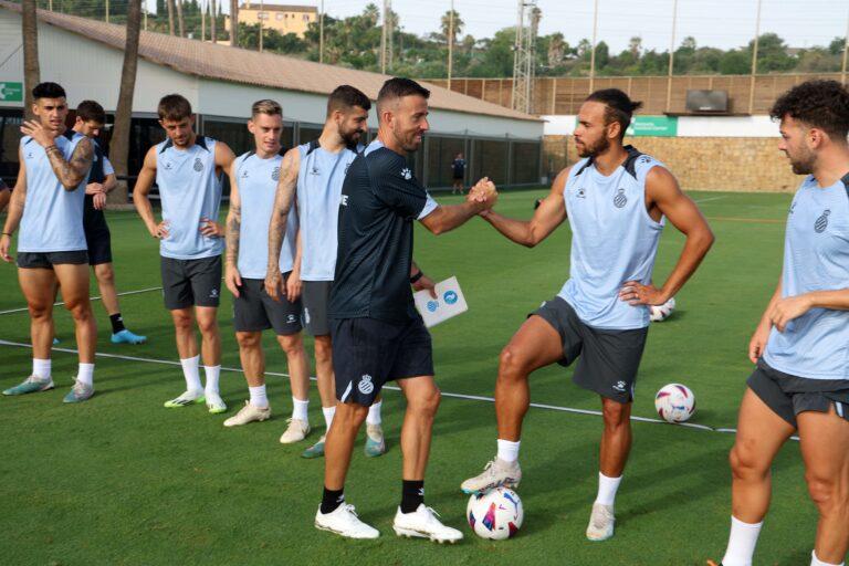 Braithwaite en su primer entrenamiento en Marbella