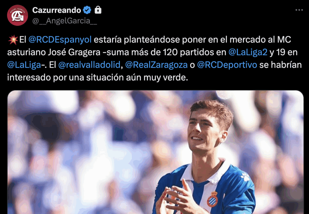 El futuro de José Gragera, incierto 1 José Gragera podría salir del Espanyol