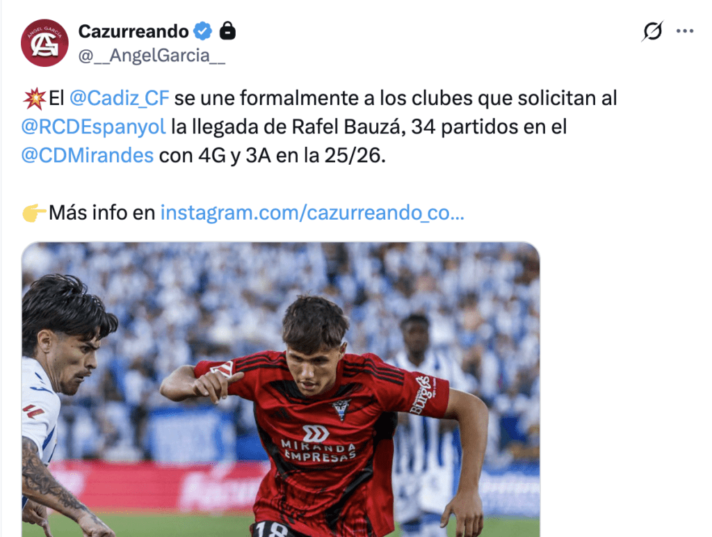 Rafa Bauzà terminó con buenos números su cesión en Miranda