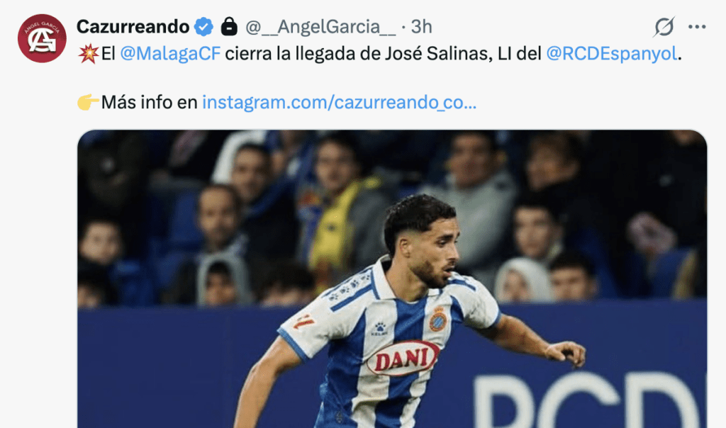 El Málaga CF se lleva a José Salinas 1 José Salinas, en un partido con el Espanyol