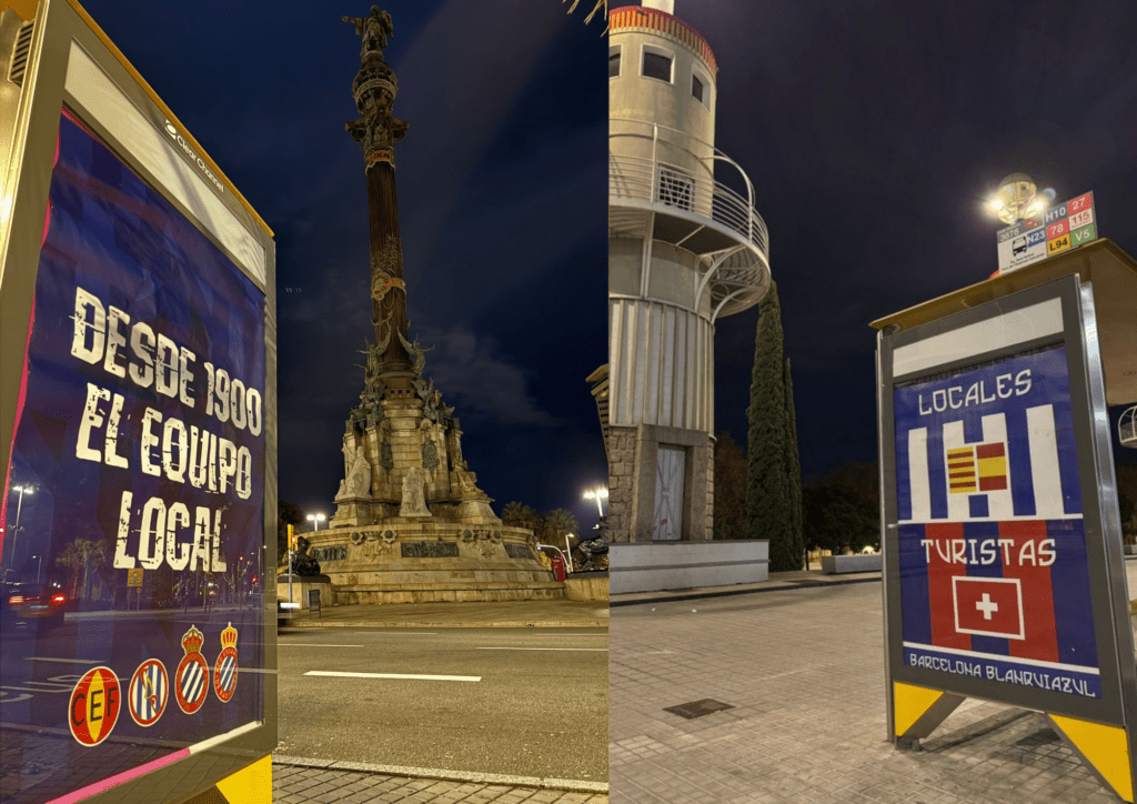 Lugares de Barcelona dejan claro que la ciudad es blanquiazul
