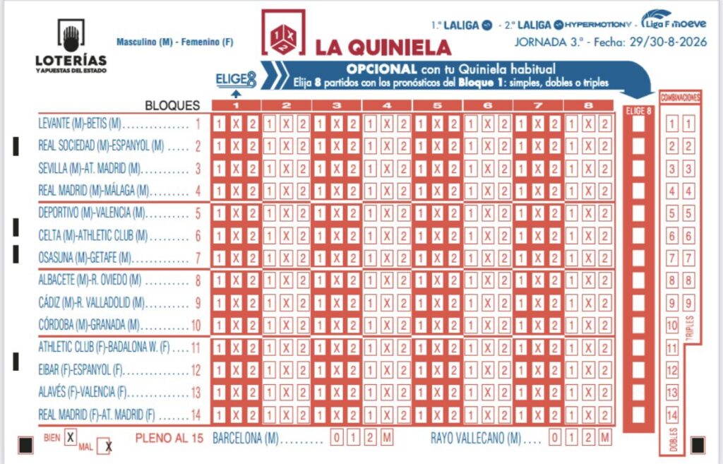 El SD Éibar - Espanyol Femenino aparece en La Quiniela