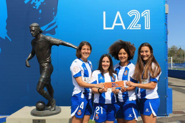 Las capitanas del Espanyol Femenino B sueñan con jugar en el primer equipo blanquiazul
