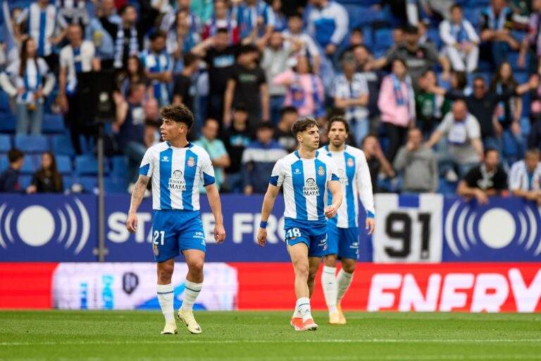 Nico Melamed, Álvaro Aguado y Lele Cabrera en el Espanyol - Albacete Balompié