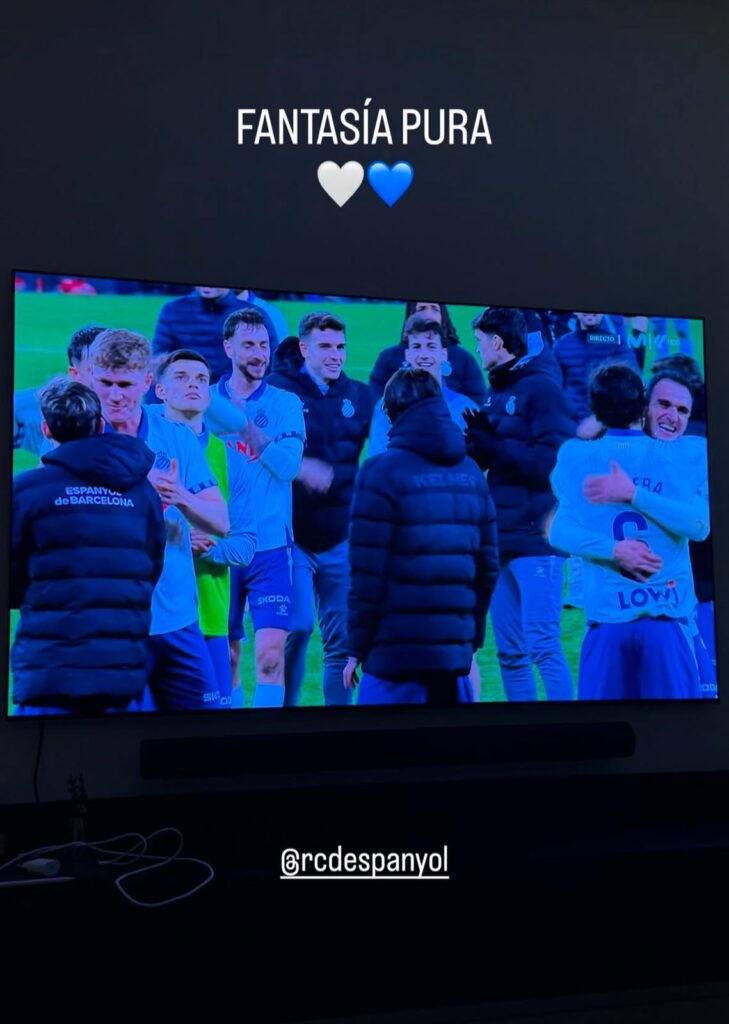 Javi Puado celebra desde casa los tres puntos de San Mamés