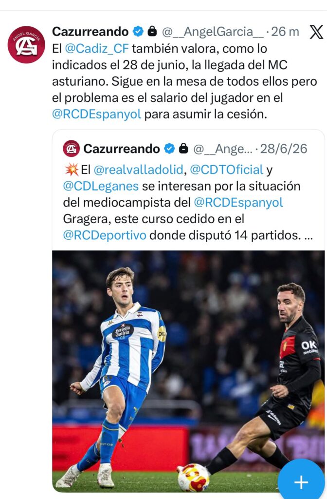 José Gragera cuenta con el interés del Cádiz CF