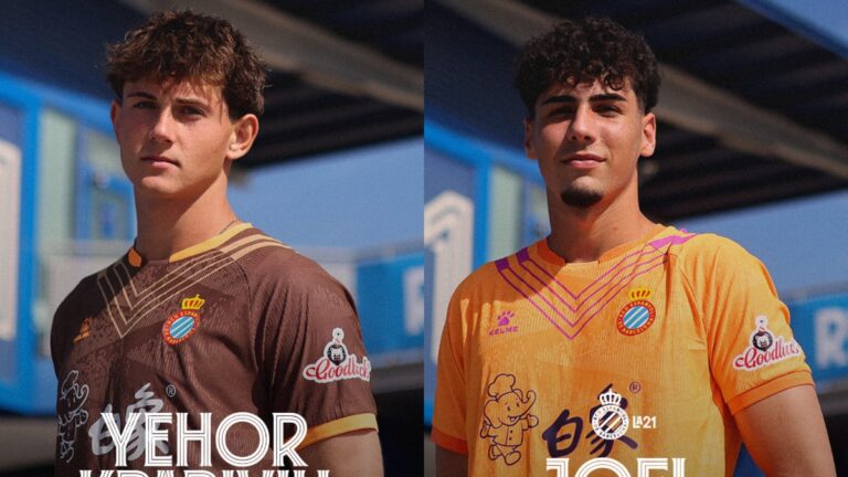 Yehor Krapivin y Joel Rodríguez, en su renovación con el Espanyol