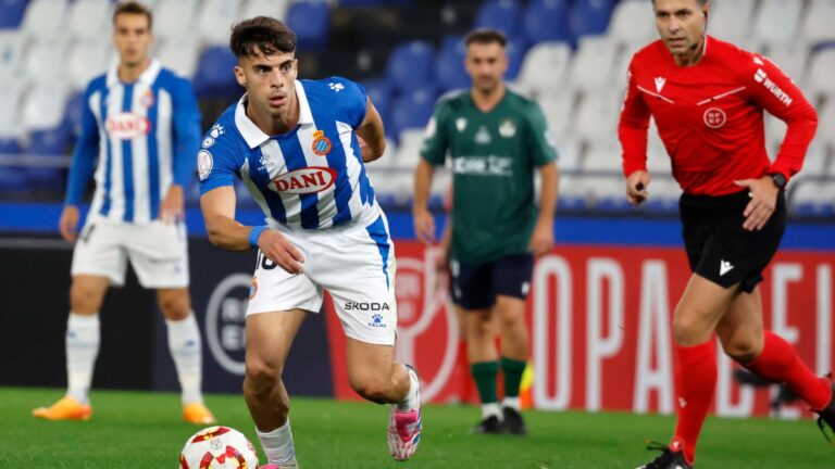 Álvaro Aguado fue el jugador que más peligro generó del Espanyol ante el San Tirso SD