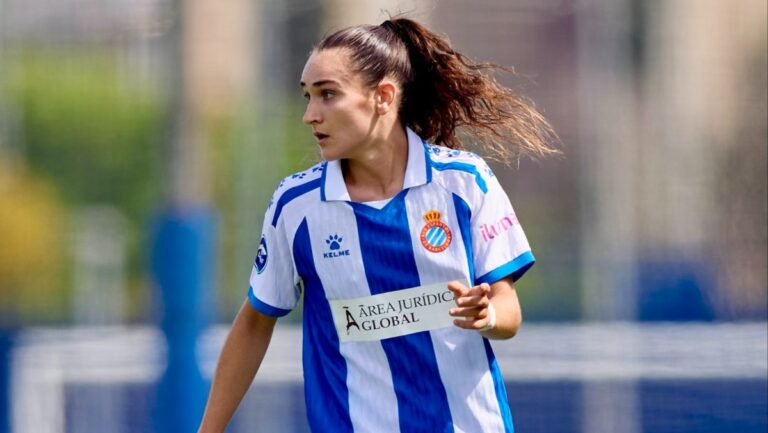 Amaia Martínez, titular en el último partido de Liga F de la temporada entre el Espanyol Femenino y el Sevilla FC