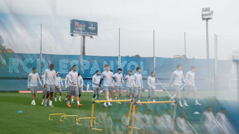 El Espanyol, en una sesión de entrenamiento en la CE Dani Jarque