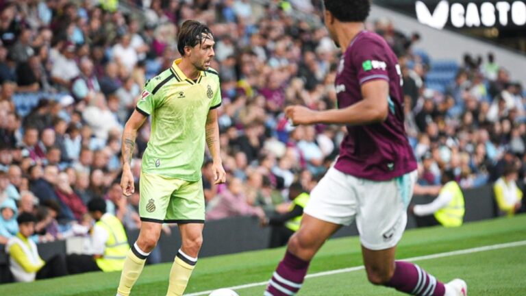 Jofre Carreras, durante el Burnley FC - Espanyol de pretemporada
