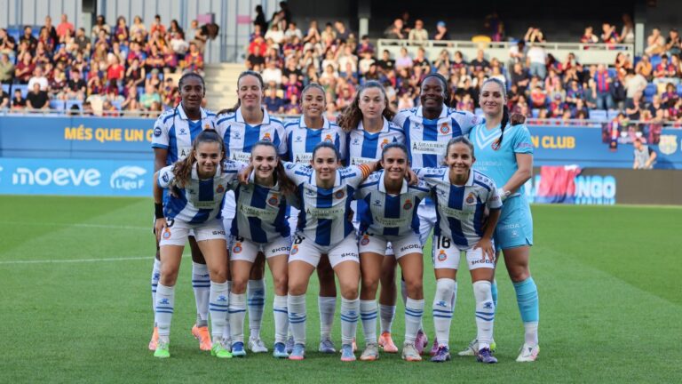 Once titular del Espanyol Femenino en el debri ante el FC Barcelona