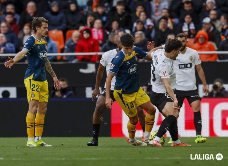 Ramon Terrats y Carlos Romero, en el Valencia CF - Espanyol
