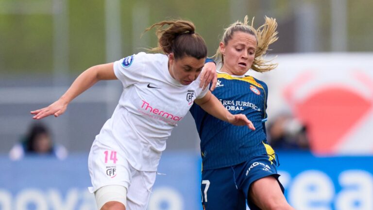 Alba Ruiz y Naima García, en el Madrid CFF - Espanyol Femenino