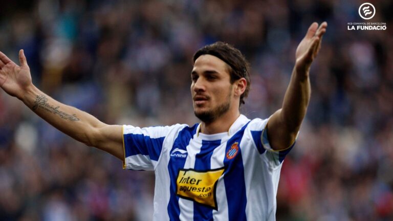Dani Osvaldo con la camiseta del Espanyol