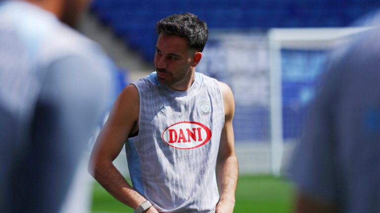 Edu Expósito, en el RCDE Stadium