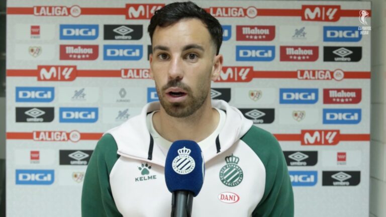 Edu Expósito, protagonsita del post partido Rayo Vallecano - Espanyol