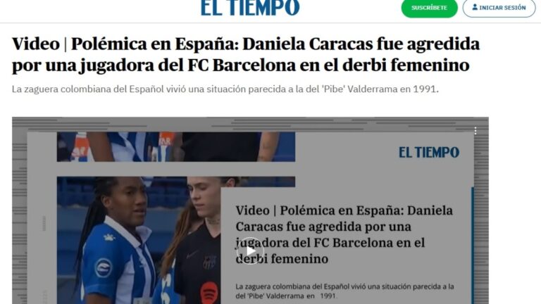 'El Tiempo' colombiano se hace eco del gesto de Mapi León sobre Daniela Caracas y lo tilda de "agresión"