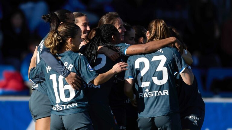 El Espanyol Femenino celebra su único gol en Zubieta