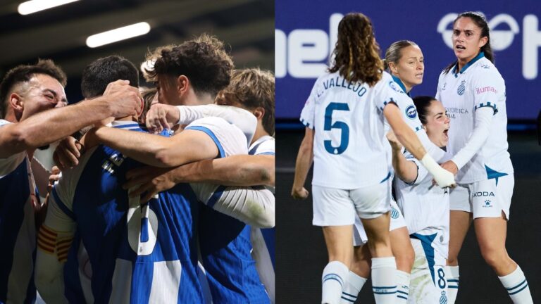 El Espanyol desbloquea un gran fin de semana con pleno de victorias El Espanyol B celebra su victoria en el derbi y el Femenino lo mismo ante la SD Eibar