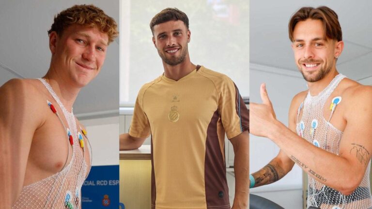 Clemens Riedel, Javi Puado y Jofre Carreras en la Clínica Corachan