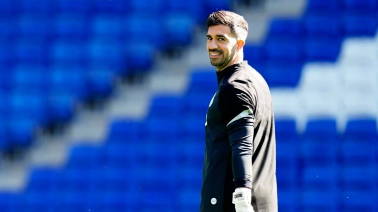 Fernando Pacheco, en un entrenamiento en el RCDE Stadium