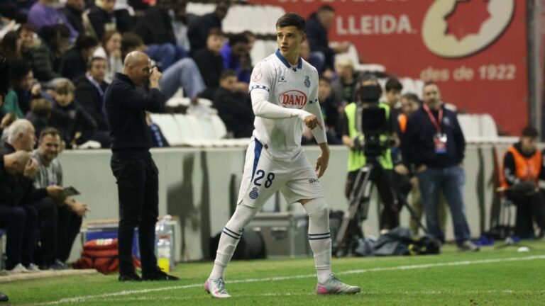 Ferran Gómez fue uno de los cambios del Espanyol en la Copa del Rey en el Camp d'Esports