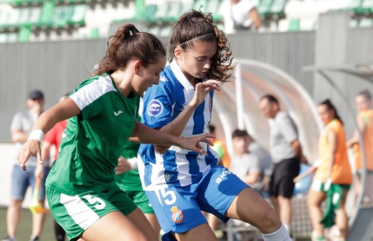 Imagen del amistoso entre Fundació UE Cornellà y Espanyol Femenino