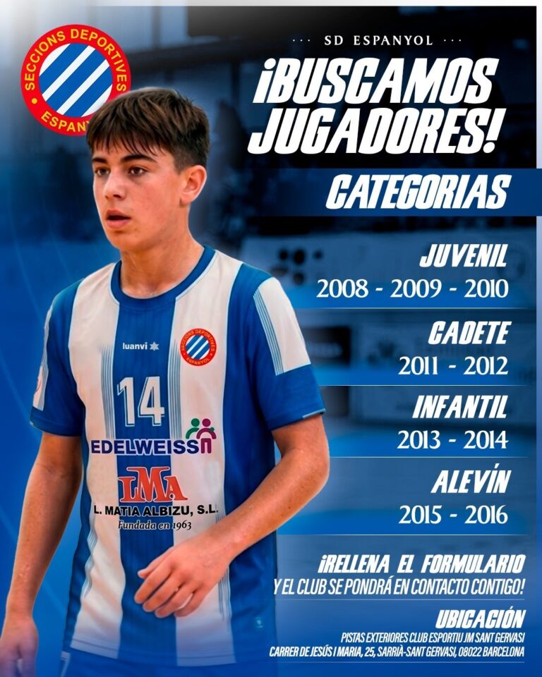 El fútbol sala de SD Espanyol busca jugadores futbol sala SD Espanyol