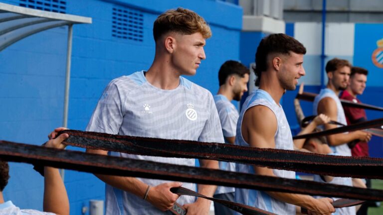 Hugo Pérez es uno más en los entrenamientos del Espanyol de la pretemporada