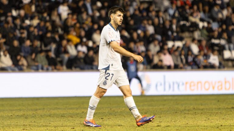 Javi Hernández, en su debut con el Espanyol en la Copa del Rey