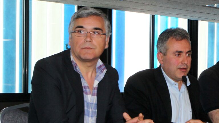 Joan Collet, en un reunión con las penyes en el RCDE Stadium