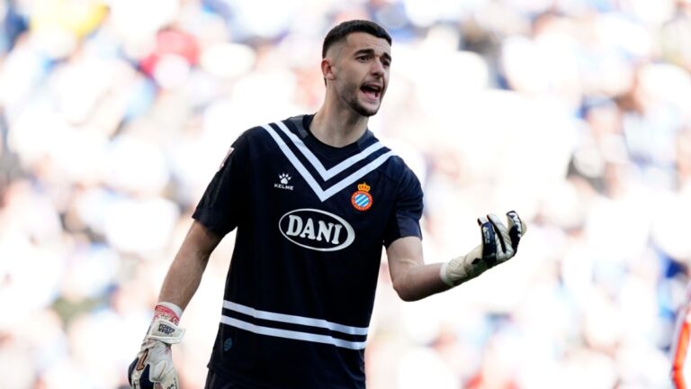 Joan Garcia, en el Espanyol - Atlético de Madrid
