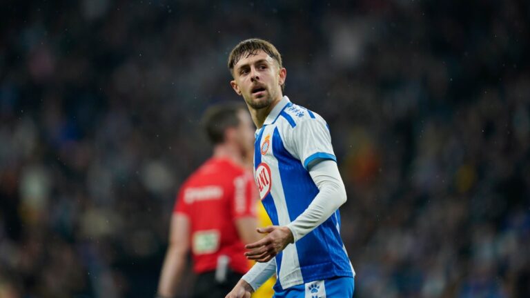 Jofre Carreras, en el Espanyol - Girona FC en el RCDE Stadium