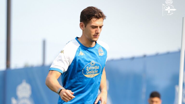 José Gragera, en un entrenamiento con el Deportivo de la Coruña