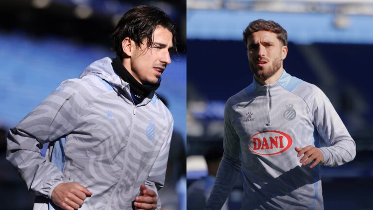 Pere Milla y José Salinas entrenan en el RCDE Stadium