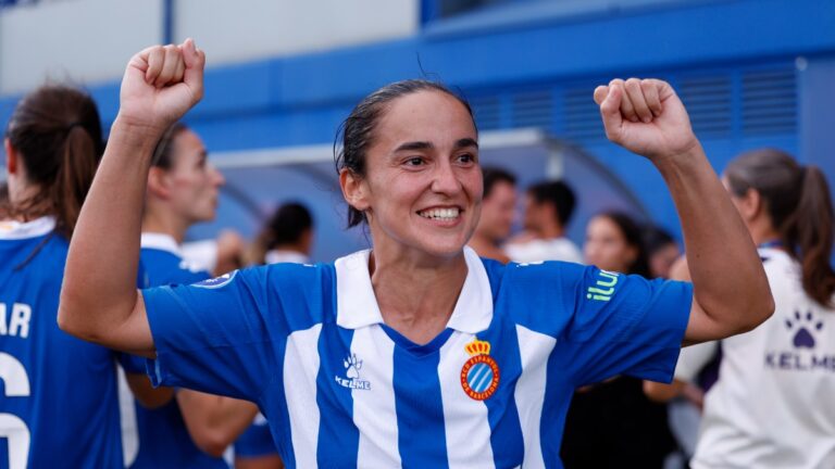 Lice Chamorro se estrenó como goleadora del Espanyol Femenino esta temporada ante la SD Eibar Femenino