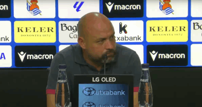 Manolo González en rueda de prensa posterior al Real Sociedad - Espanyol