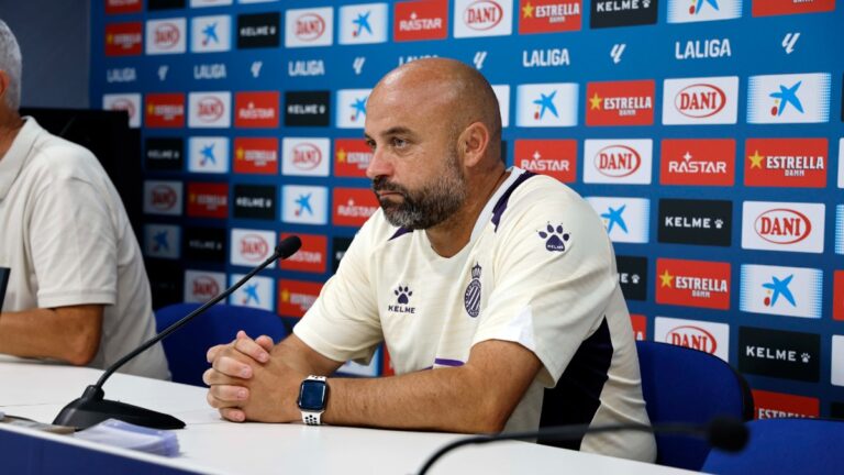 Manolo González, en la rueda de prensa previa al duelo ante el Atlético de Madrid