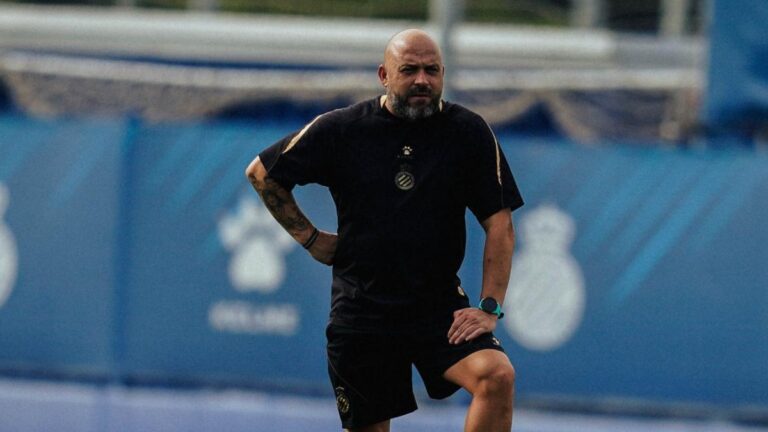 Manolo González, en un entrenamiento en la CE Dani Jarque