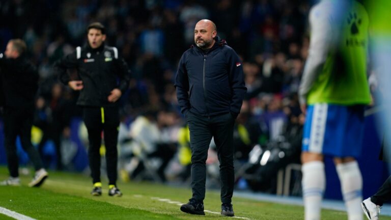 Manolo González durante el Espanyol - FC Barcelona