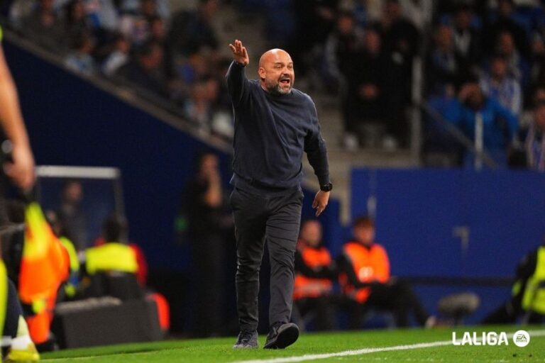 Manolo González, durante el Espanyol - Real Madrid