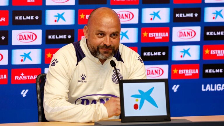 Manolo González, en la previa del CD Leganés - Espanyol celebrada en el RCDE Stadium