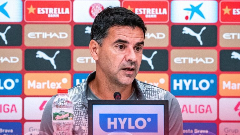 Míchel Sánchez, en la previa del Girona FC - Espanyol