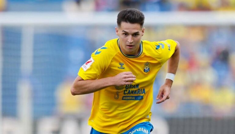 Mika Mármol, en un partido con la UD Las Palmas
