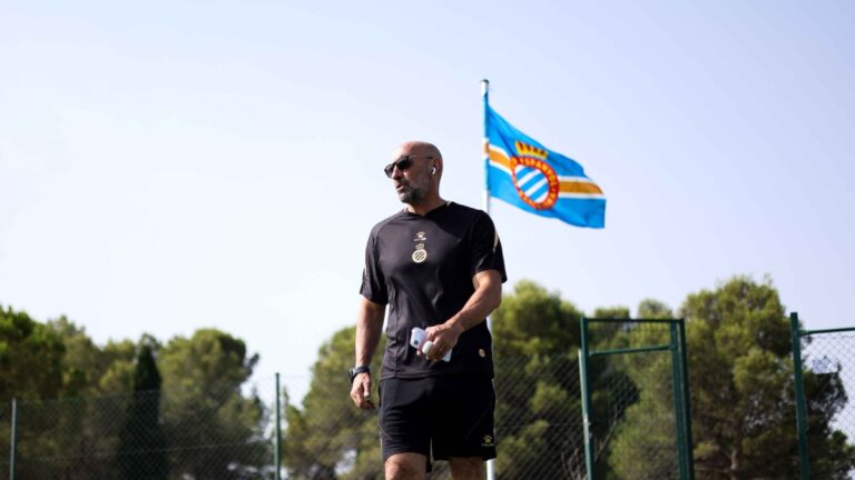 Monchi, en el stage de pretemproada del Espanyol en Torremirona