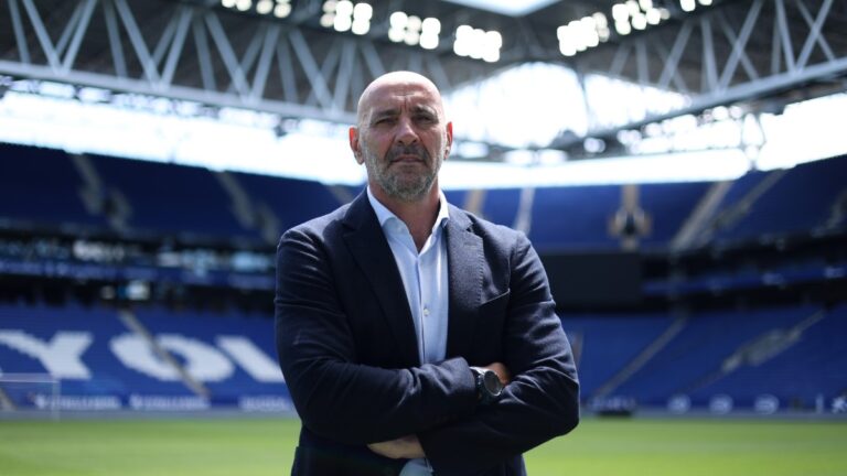 Monchi, en el RCDE Stadium el día de su presentación