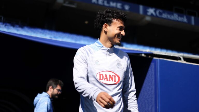 Omar El Hilali, en la previa del Espanyol - Getafe CF
