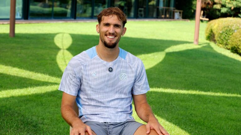 Pablo Ramón, durante la pretemporada del curso pasado en el Espanyol