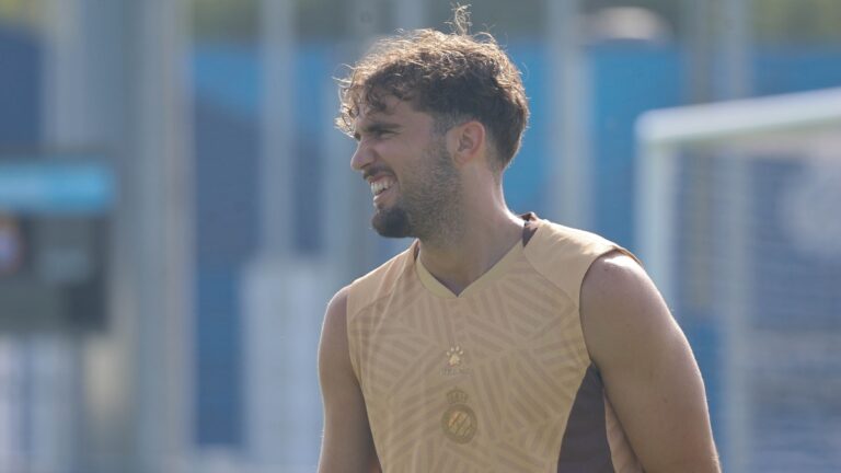 Pablo Ramón, durante los primeros días de la pretemporada con el Espanyol